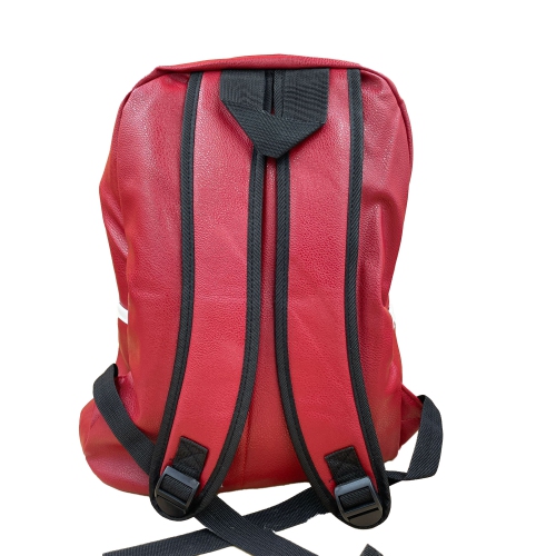 Stylish Red Backpack With White Stars And Stripes - 16 Inch Leather Backpack For Travel And Regular Use