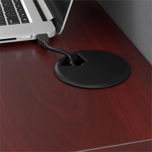 Office in an Hour Cubicle Desk with Storage in Hansen Cherry - Engineered Wood