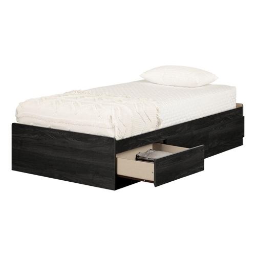 South Shore – lit matelot de 40,5 po de large avec 3 tiroirs, collection Step One Essential, chêne gris