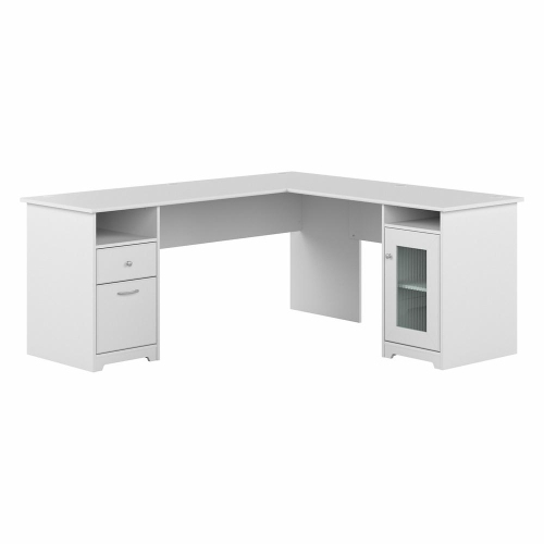 BUSH INDUSTRIES  Bush Furniture Cabot 72W L Shaped Computer Desk With Storage In White