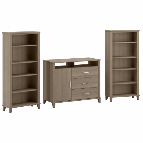 Bush Furniture Somerset Entertainment Center, Ash Gray