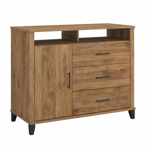 BUSH INDUSTRIES  Bush Furniture Somerset Tall Tv Stand With Storage, Fresh Walnut