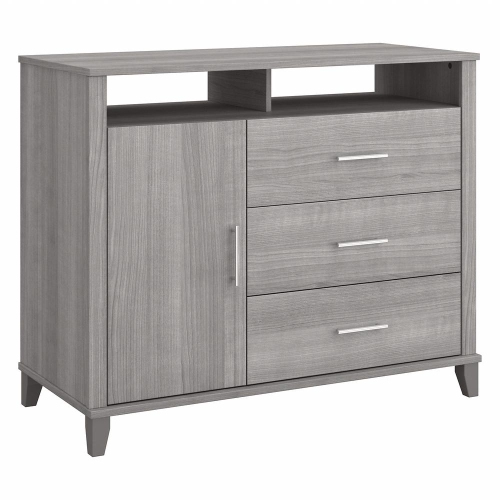 BUSH INDUSTRIES  Bush Furniture Somerset Tall Tv Stand With Storage, Platinum In Gray