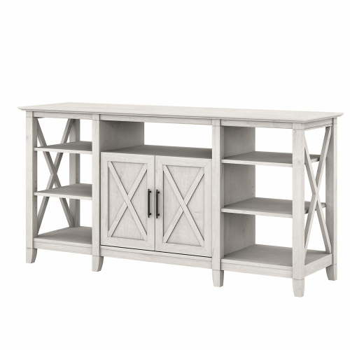 BUSH INDUSTRIES  Bush Furniture Key West Tall Tv Stand for 65 Inch Tv In Linen Oak In White