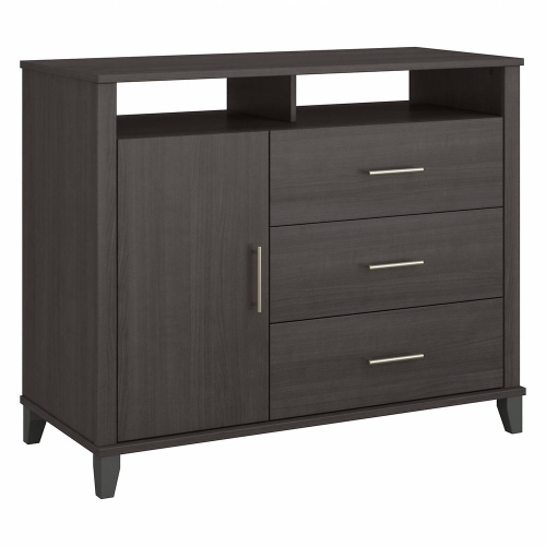 BUSH INDUSTRIES  Bush Furniture Somerset Tall Tv Stand With Storage, Storm In Gray