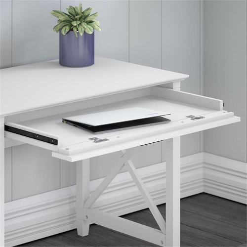 Key West 54W Computer Desk with File Cabinet in Pure White Oak - Engineered Wood