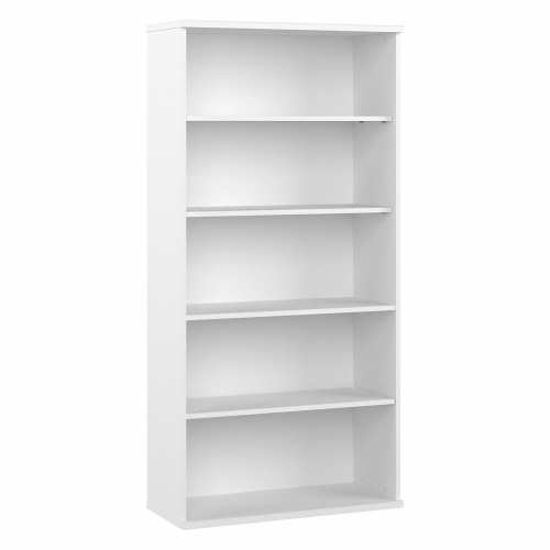 BUSH INDUSTRIES  Bush Business Furniture Hybrid Tall 5 Shelf Bookcase - In White