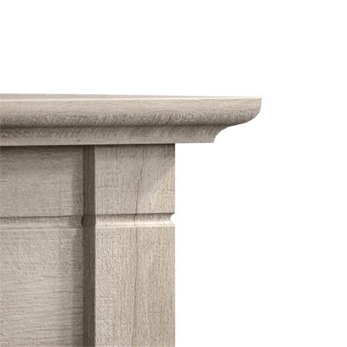 Bush Furniture Key West 60W L Shaped Desk with File Cabinet in Washed Gray