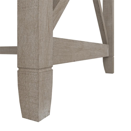 Bush Furniture Key West 60W L Shaped Desk with File Cabinet in Washed Gray