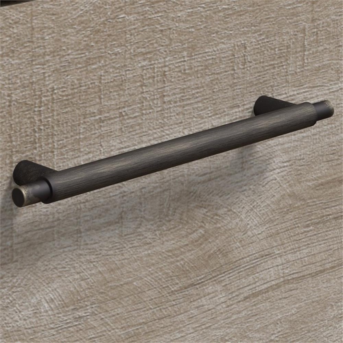 Bush Furniture Key West 60W L Shaped Desk with File Cabinet in Washed Gray