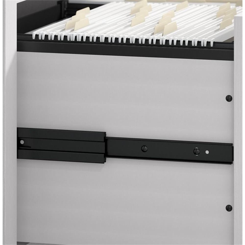 Bush Furniture Key West 60W L Shaped Desk with Mobile File Cabinet and Bookcase