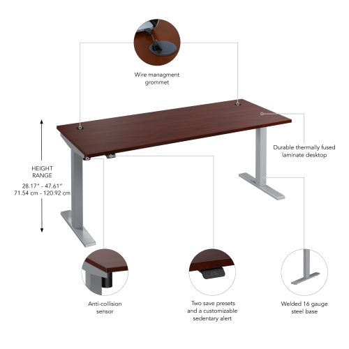 Move 40 Series 72W Adjustable Standing Desk in Hansen Cherry - Engineered Wood
