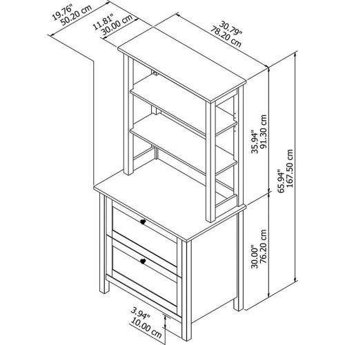 Bush Furniture Mayfield Bookcase with Drawers