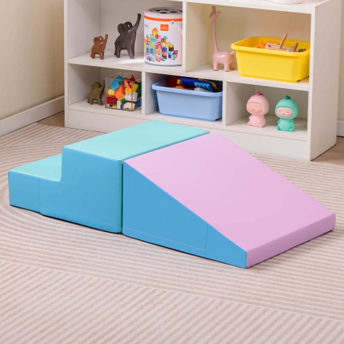 Costway Step and Slide Climber for Infants and Toddlers Baby Soft Foam Structure Blocks