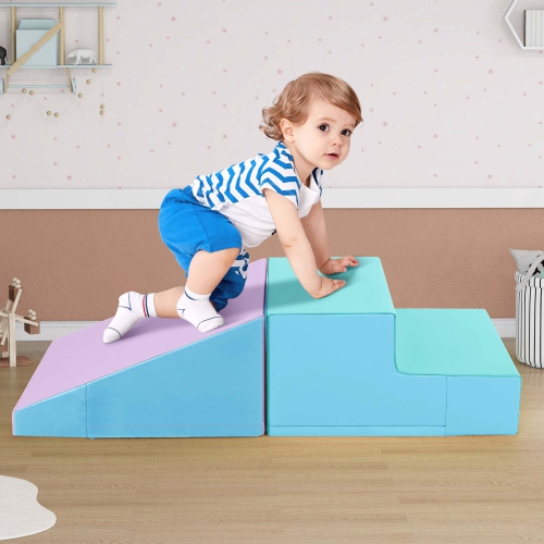 Costway Step and Slide Climber for Infants and Toddlers Baby Soft Foam Structure Blocks