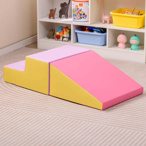 Costway Step and Slide Climber for Infants and Toddlers Baby Soft Foam Structure Blocks