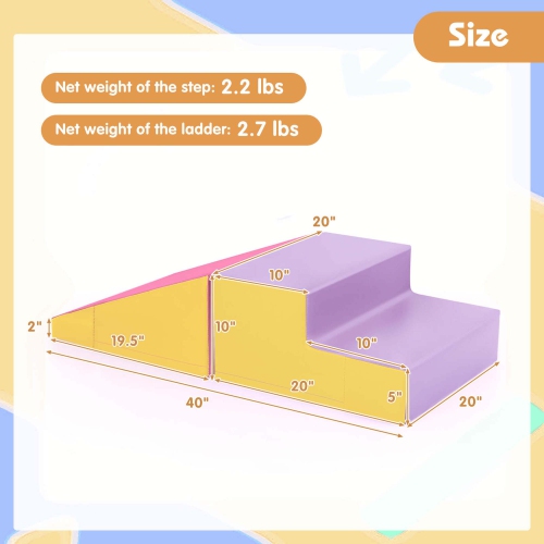 Costway Step and Slide Climber for Infants and Toddlers Baby Soft Foam Structure Blocks