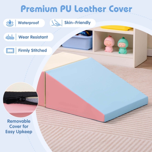 Costway Step and Slide Climber for Infants and Toddlers Baby Soft Foam Structure Blocks