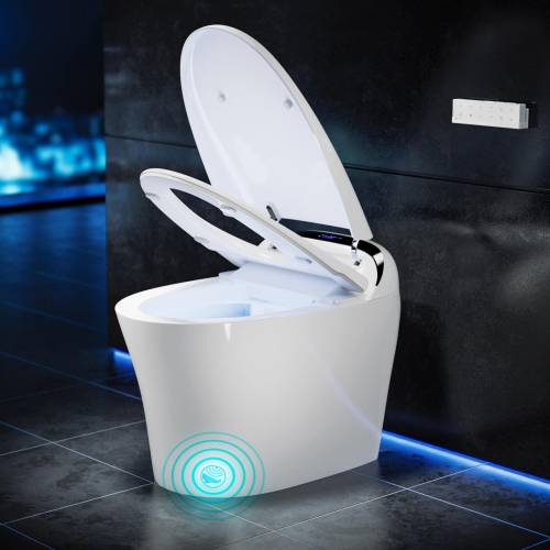 Costway Smart Toilet with LED Display Adjustable Heated Seat Dryer Auto Open/Close Lid