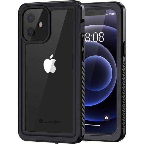 Image 1 de 5.. Compatible avec l'étui iPhone 12 Mini, l'étui antichoc étanche et hermétique à la poussière IP68 avec protecteur d'écran intégré,