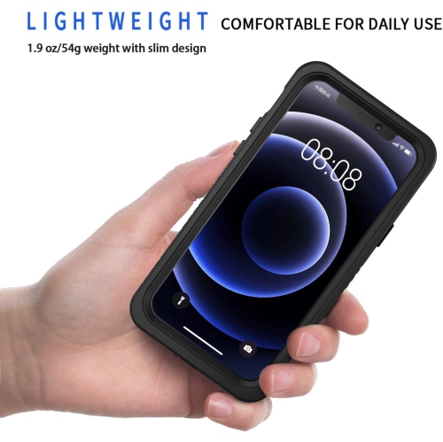 Compatible avec l'étui iPhone 12 Mini, l'étui antichoc étanche et hermétique à la poussière IP68 avec protecteur d'écran intégré,