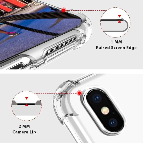 Crossbody Case for iPhone Xs,Phone Case for iPhone X, Clear Soft Slim TPU Shockproof Protective Cover