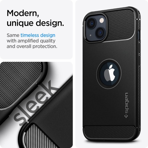 Rugged Armor Designed for iPhone 13 Case, [Air Cushion Technology] - Matte Black