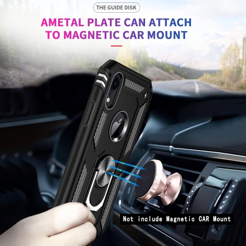 for iPhone-XR-Phone Case with 2 PCS Tempered Glass Screen Protector, Heavy Duty iPhone XR Case Build