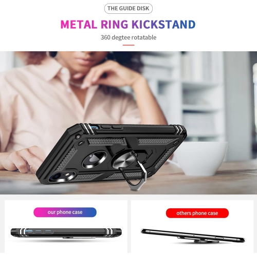 for iPhone-XR-Phone Case with 2 PCS Tempered Glass Screen Protector, Heavy Duty iPhone XR Case Build