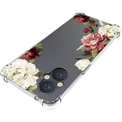 Phone Case for OnePlus Nord N20 5G Case, OnePlus N20 Case Girls Women, Slim Shockproof Clear Floral Pattern
