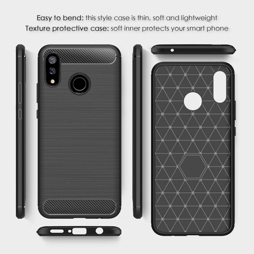Samsung Galaxy A20 Case, Samsung Galaxy A30 Case, Carbon Fibre Effect Gel Grip Protection Cover [Anti Scratch][Anti