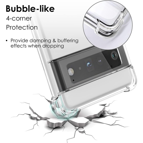 Étui souple antichoc transparent avec coins protecteurs pour Pixel 6 Pro de Google