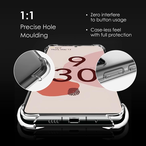 Étui souple antichoc transparent avec coins protecteurs pour Pixel 6 Pro de Google