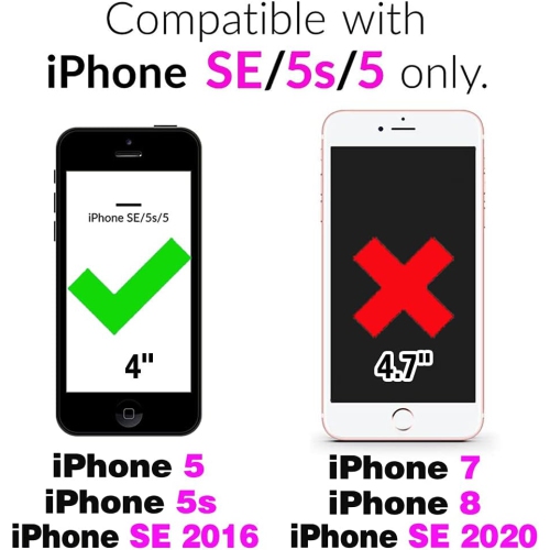 Compatible avec l'étui-portefeuille 5S 5 se 2016 5SE de iPhone et la dragonne avec cordon et porte-carte à rabat en cuir