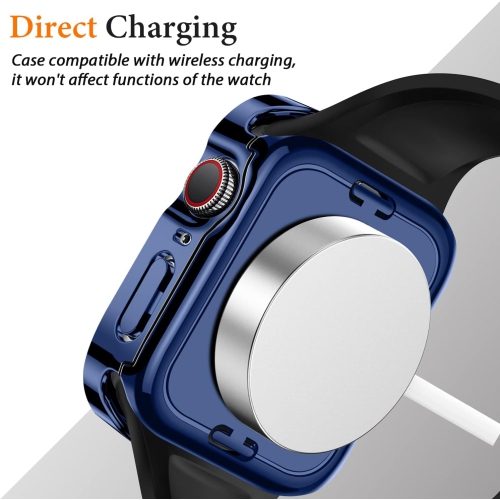 2 in 1 Case [2-Pack] Compatible with Apple Watch Series 9 Series 8 Series 7 41mm with Built-in Screen Protector,