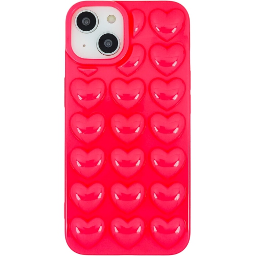 iPhone 15 Pro Case for Women, 3D Pop Bubble Heart Kawaii Gel Cover, Cute Girly for iPhone15 Pro 6.1 inch - Hot