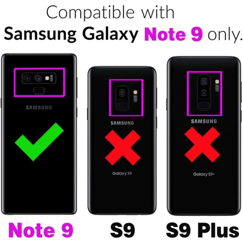 Phone Case for Samsung Galaxy Note 9 Wallet Cover with Tempered Glass Screen Protector and Wrist Strap Mandala