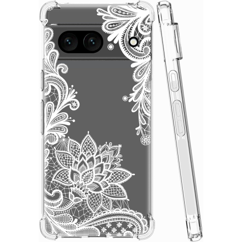 Case for Pixel 7A Case, Google 7A GWKK3 Case for Girls Women, Clear Floral Soft Flexible TPU Slim Phone