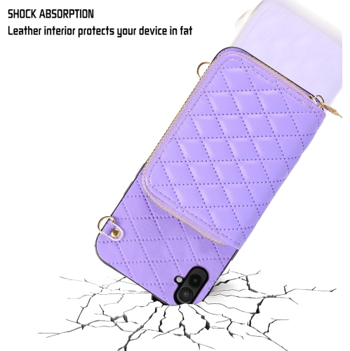 Compatible with Samsung Galaxy A04 Zipper Wallet Case with Crossbody Shoulder Strap, 8 Card Slots Purse