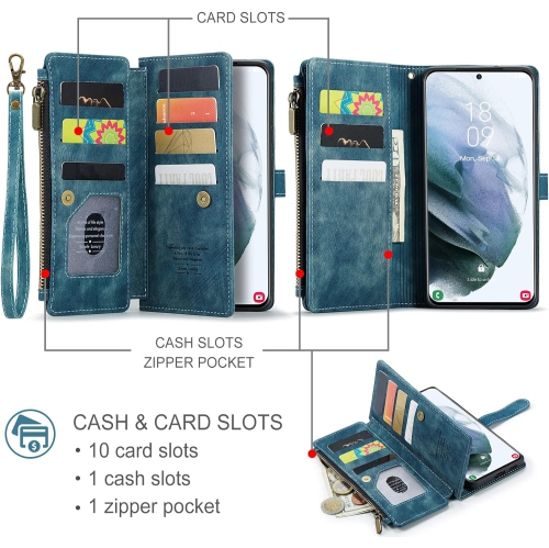 Phone Case for Samsung Galaxy S21 Glaxay S 21 5G 6.2 inch Wallet Cover and Tempered Glass Screen Protector