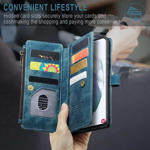 Phone Case for Samsung Galaxy S21 Glaxay S 21 5G 6.2 inch Wallet Cover and Tempered Glass Screen Protector