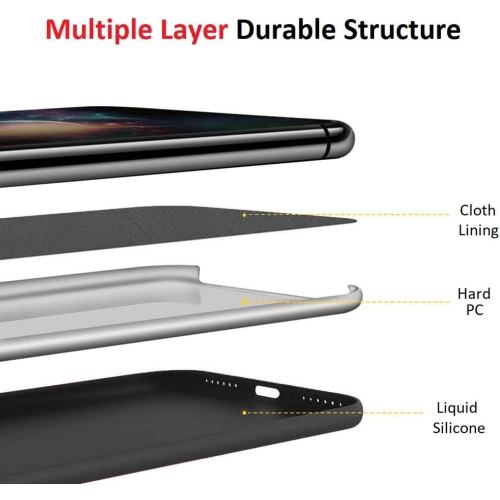 [Liquid Silicone] Case for iPhone XR, Soft Gel [Microfiber Cloth Lining] Shockproof Slim Fit Cover (Clove