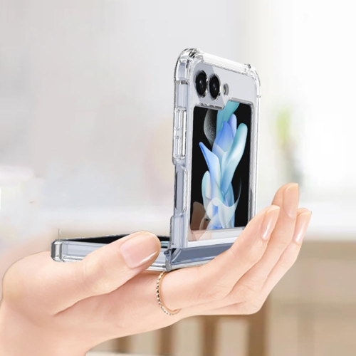 Clear Case for Galaxy Z Flip 5 with Ring Holder, Soft TPU Protective Case for Samsung Galaxy Z Flip 5