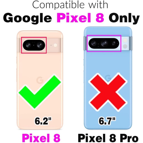 Compatible avec l'étui-portefeuille pour Pixel 8 5G de Google; Dragonne et support à cartes à rabat en cuir