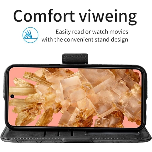 Compatible avec l'étui-portefeuille pour Pixel 8 5G de Google; Dragonne et support à cartes à rabat en cuir