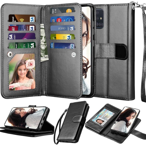 Galaxy A71 5G Case, for Samsung Galaxy A71 5G Wallet Case, [9 Card Slots] PU Leather ID Credit Holder Folio Flip