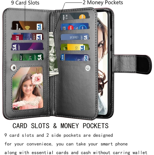 Galaxy A71 5G Case, for Samsung Galaxy A71 5G Wallet Case, [9 Card Slots] PU Leather ID Credit Holder Folio Flip