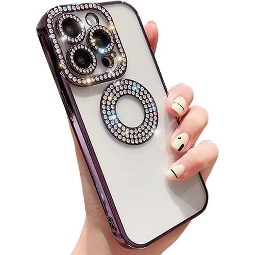 UNKNOWN  Compatible With Iphone Case, Luxury Glitter Bling Sparkly Diamond Rhinestone Bumper Camera Lens Protection