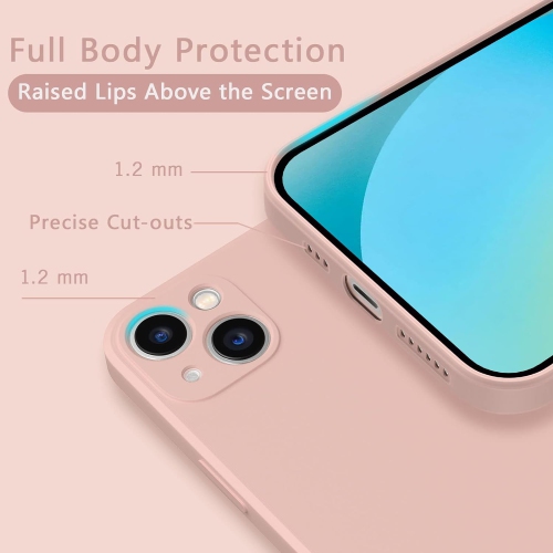 Étui en silicone pour iPhone 13 6,1&nbsp;po, étui mince en silicone liquide antichoc avec protection intégrale pour téléphone