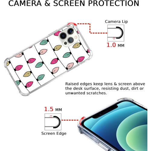 Christmas Lights Case Compatible with iPhone 15 Pro Max, Christmas Holiday Case for iPhone 15 Pro Max, Cool